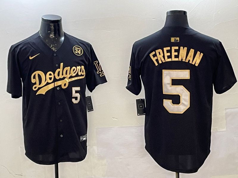 Men Los Angeles Dodgers #5 Freeman Black Gold Game 2025 Nike MLB Jersey style 02252->los angeles dodgers->MLB Jersey